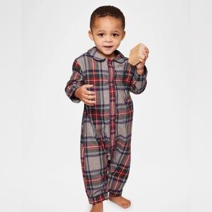 Petite Plume Westminster Tartan brushed twill one piece Pajamas size 6-12 mo